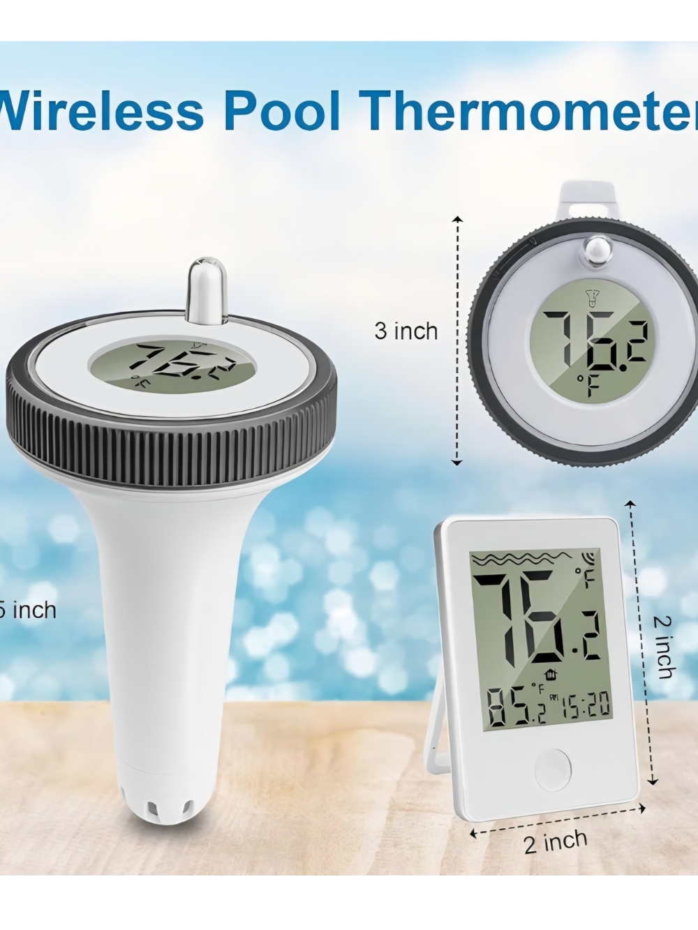 Digital Floating Pool Thermometer with Wireless Display - Picture 6 of 6